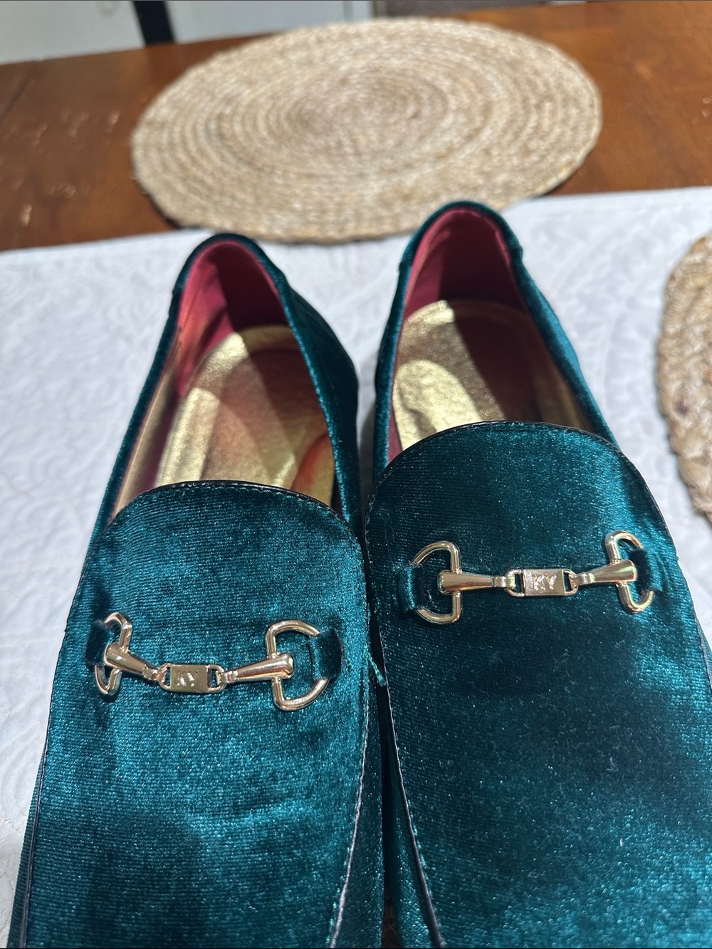 Men's Emerald Green Velvet Bit Loafers Sz 13 - Picture 5 of 5